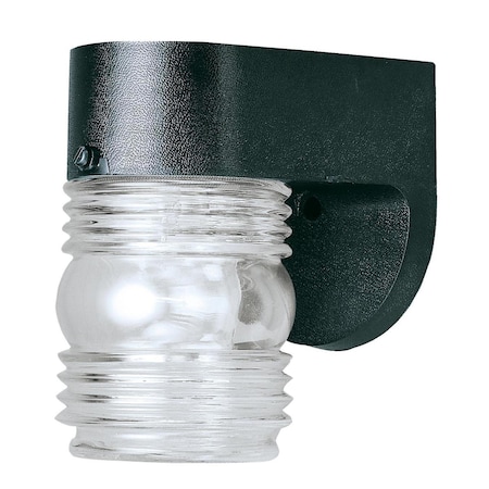 Westinghouse Fixture Wall Outdoor 60W Lantern Polypropylene, Black Clear Jelly Jar Glass 6680000
